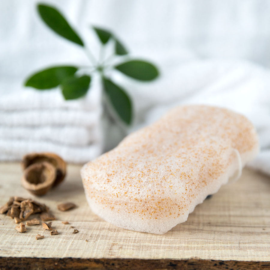 Organic Konjac Svamp krop – Walnut Shell/Pure