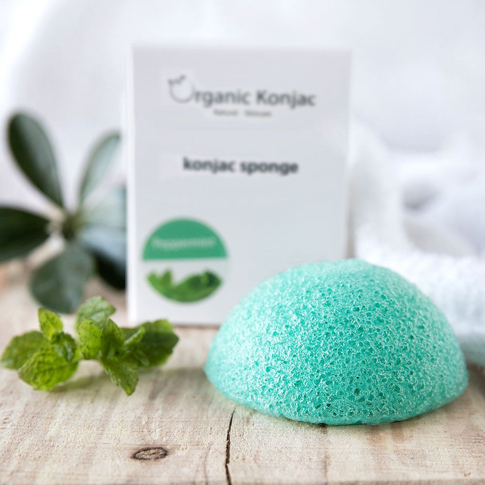Organic Konjac Svamp Peppermint – Fedtet hud